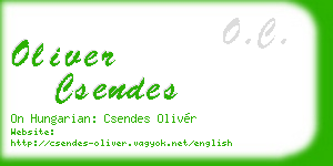 oliver csendes business card